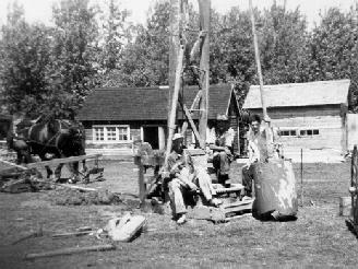 Karl Kutynec’s in 1952. L-R: George, Pete & Mary Kutynec